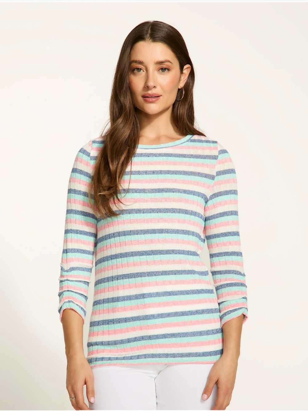 NWT French Dressing Jeans Sparkle Stripe Ribbed Top